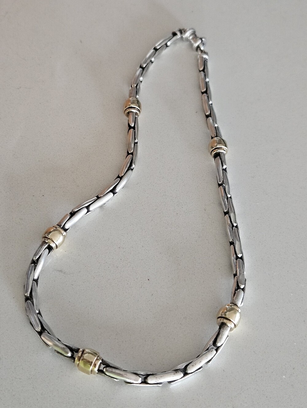 Michael Dawkins 66.65g Solid 14k Gold Sterling Venetian Box Link Chain Necklace